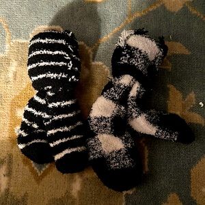 Black and White Fuzzy Socks